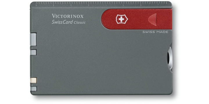 Швейцарская карта Swiss Cards серый корпус с красной вставкой 0.7106