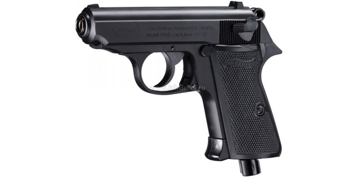 Пистолет Walther PPKS черный с черной рукояткой