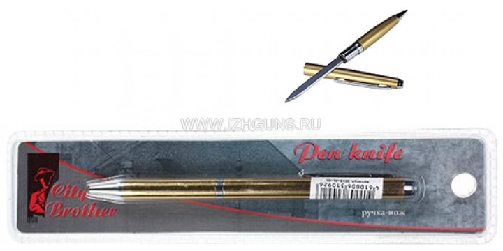 Ручка-нож  001B-Golden в блистере(City Brother)