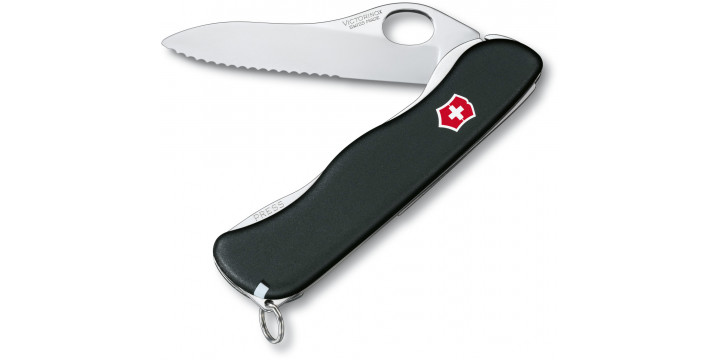 Нож для спецслужб с фиксатором лезвия SENTINEL One Hand 111мм черн.0.8416.M3