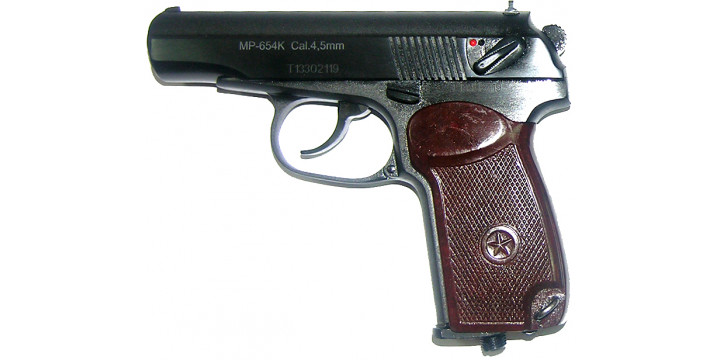 Пистолет МР-654К-32 с оригинальной рукояткой