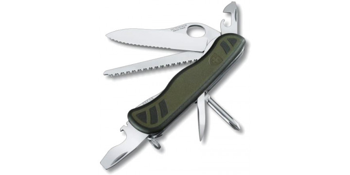 Нож перочинный Victorinox Military с фиксатором лезвия 10 функций зеленый 0.8461.MWCH