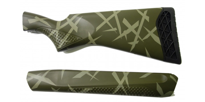 Комплект (приклад, цевье) МР-155 плс, покрытие Soft Touch, зеленый бамбук